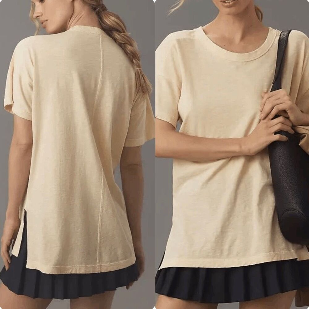 Pilcro X Anthropologie Jordyn Cotton Slub Oversized Crew Neck Tee 3X NEW